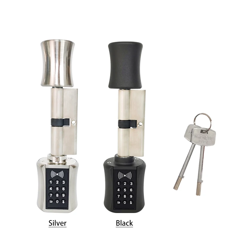  Smart Cylinder Lock European Style Electronic Door Lock Digital Keypad Code RFID Card Keyless Lock  - 4000307933128
