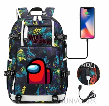 AMONG US 3D backpack Children Cartoon Anime School Bag laptop Rucksack Girl Boy Knapsack Unisex