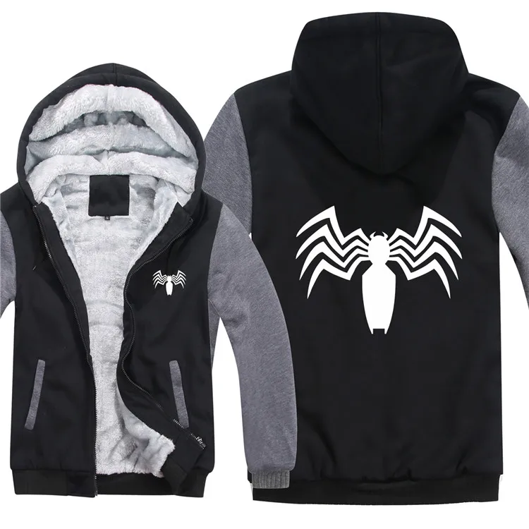 as picture Venom Eddie Эдвард Брок толстовки куртка утепленная молния зима флис фильм шерсть лайнер человек паук толстовка человек пуловер - Цвет: as picture