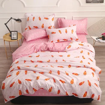 

Thumbedding Carrots Bedding Set King Size Lovely Sweet Pink Duvet Cover For Girls Queen Full Twin Single Unique Design Bed Set