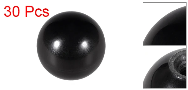 M5 20mm Dia Uxcell 30 шт. отверждаемый материал сферическая ручка с M5/M6/M8/M10/M12 внутренняя резьба машины ручки 20/25/30/32/35/40 мм Диаметр гладкая оправа черного цвета - Цвет: M5 20mm Dia