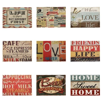 

Fun Geometric Table Mat Text Line Animal Geometric Placemat Fireplace Mantel Decoration Polyester Linen 42 * 32Cm Wall Tapestry