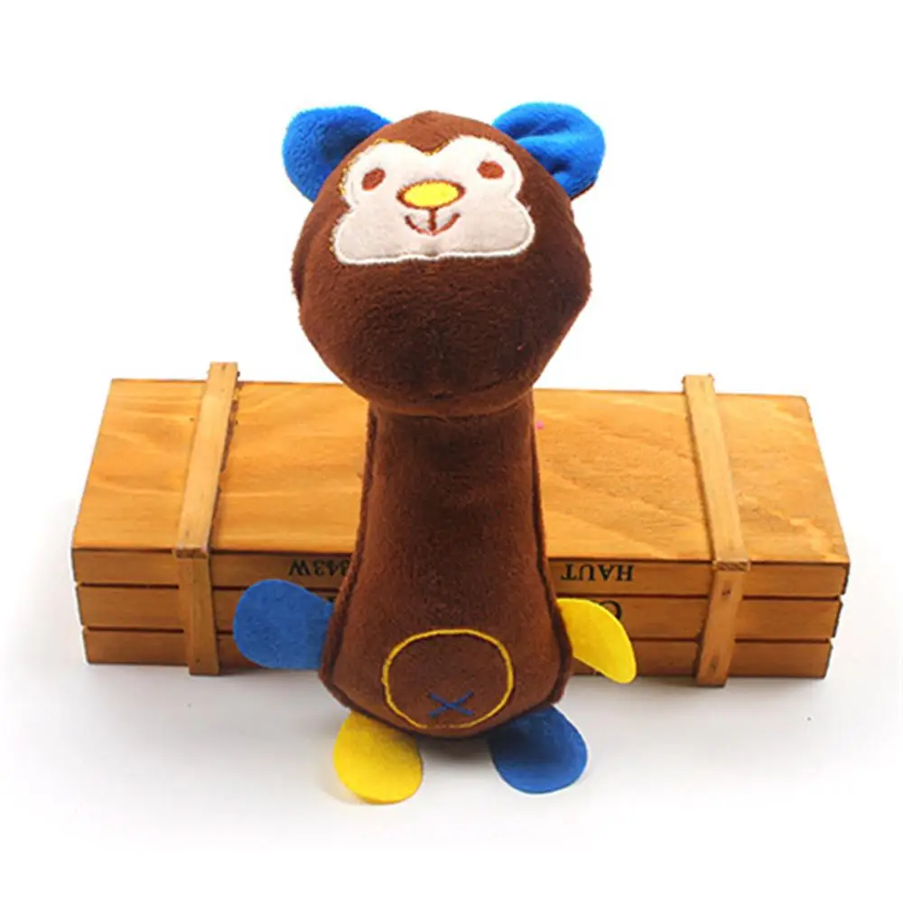 monkey Милая мультяшная собачка кошка плюшевая игрушка пищащая игрушка звуковая игрушка для собак забавная флисовая долговечная жевательная игрушка молярная игрушка все домашние животные обезьяна олень свинья - Цвет: monkey