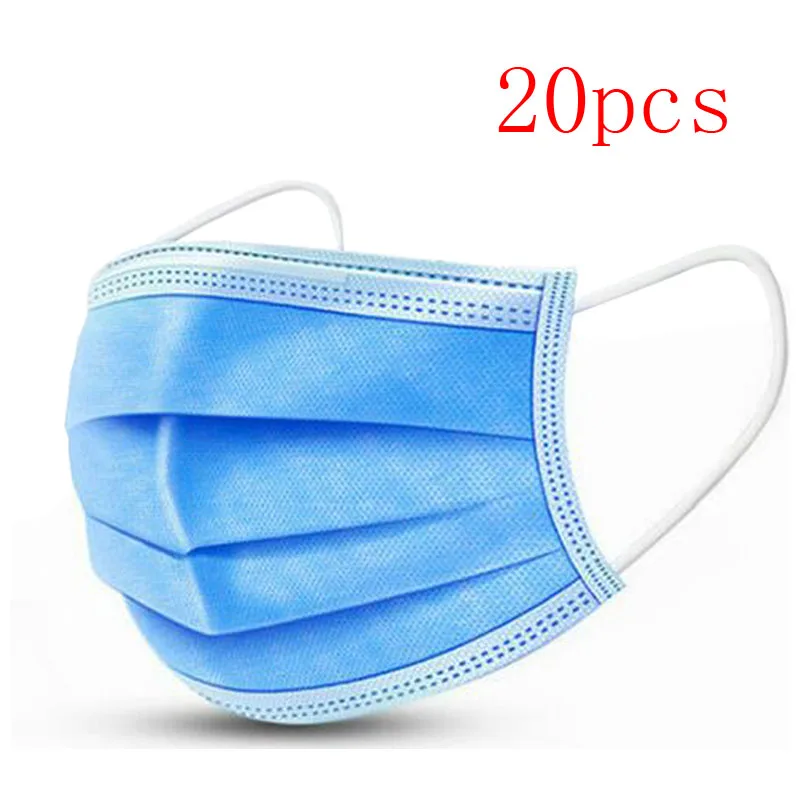 

200pcs Disposable Mask Anti Virus Protective Mask Mouth Face Mask Level 99.9% Filtration Mouth Cover Dust Mask 24 hour Fast Ship