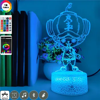 

Smart Phone Control ONE PIECE Cute Chopper Kid Night Light Led Touch Sensor Colorful for Child Bedroom Decor Desk 3d Nightlight