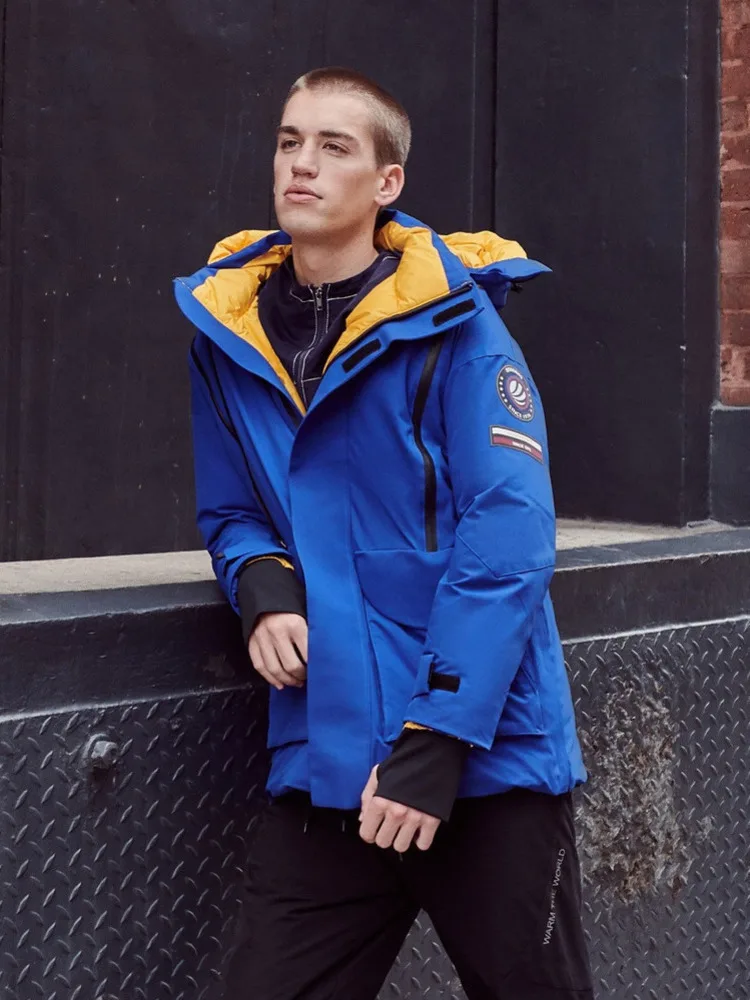 

ï¼ˆDesigner Series) Bosideng Men's Down Jacket Detachable Double Hat Medium Length New White Goose Down Winter Outerwear B90142063
