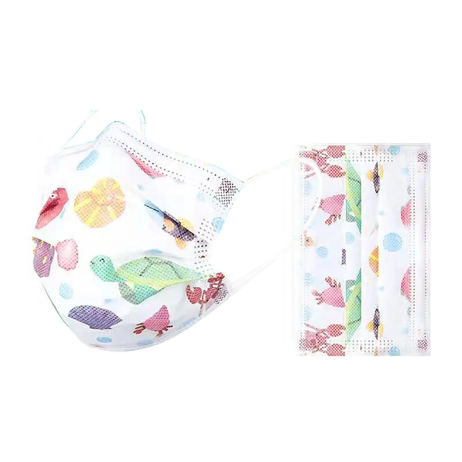 10pcs Children Face Mask Disposable Pink Mask Colorful 3ply Non-woven Printed Mask Kids Girl Cute Masks Mascarillas Desechables 3