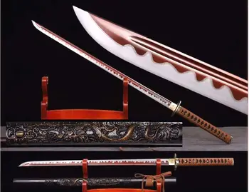 

Hand Forged High Quality Japan Sword Sharp HRC60 Spring Steel Red Blade Samurai Katana Saber Full Tang