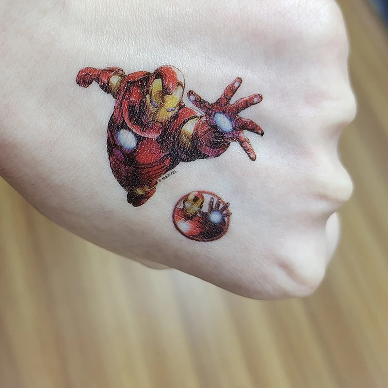 Marvel Iron Man Originales Tattoo Sticker Random 1PCS Action Figure Disney Spider-Man Cartoon Kids Girls Christmas Birthday Gift