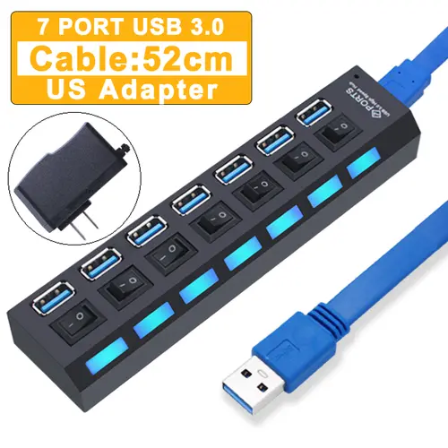 USB Hub 3.0 Hub USB 3 USB 2.0 Multi USB Splitter Power Adapter 4/7 Port Multiple Expander 2.0 with Switch for PC Accessories - Image 13