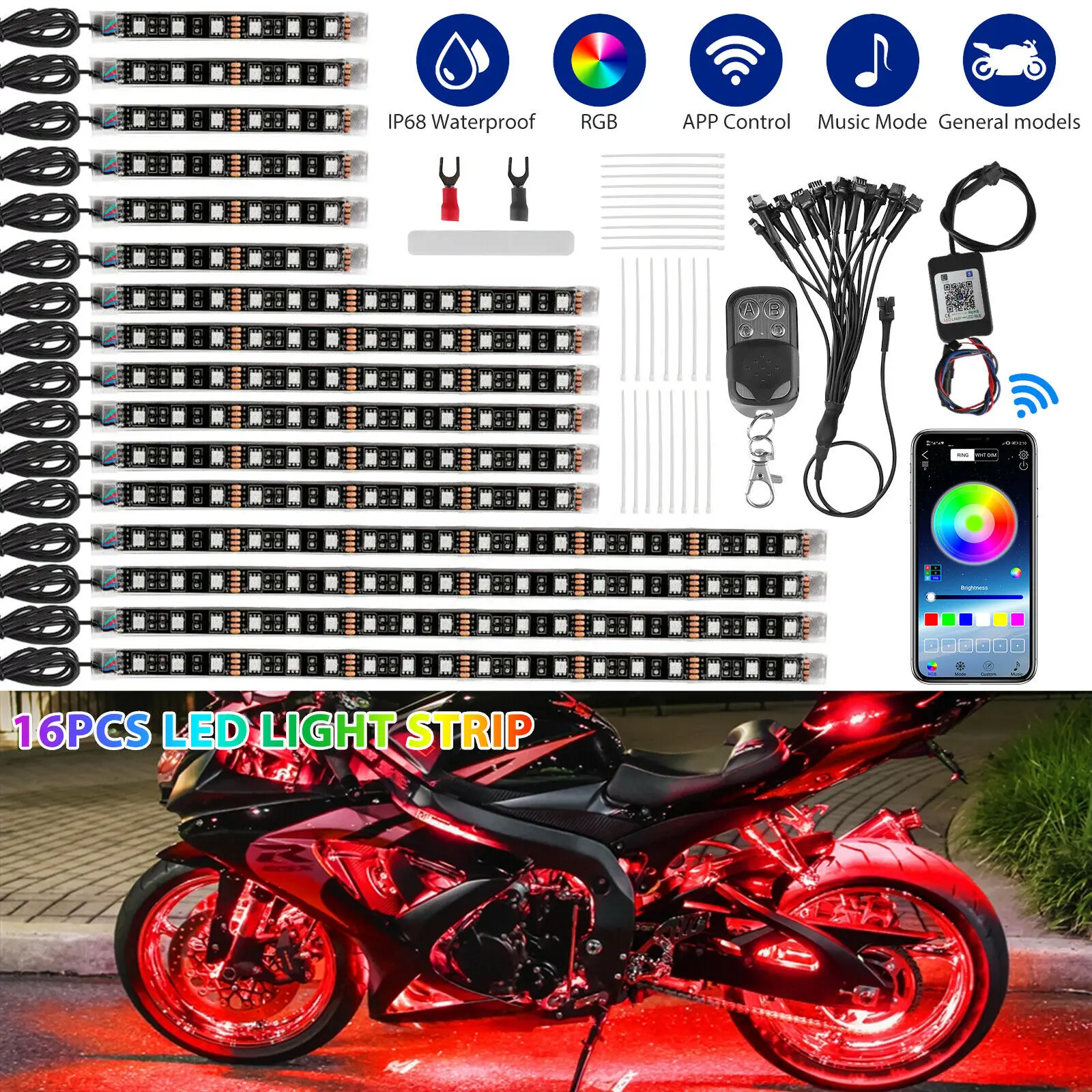 BEST Price Guaranteed 2ND GEN 14PC REMOTE CONTROL UNDER BODY MOTORCYCLE