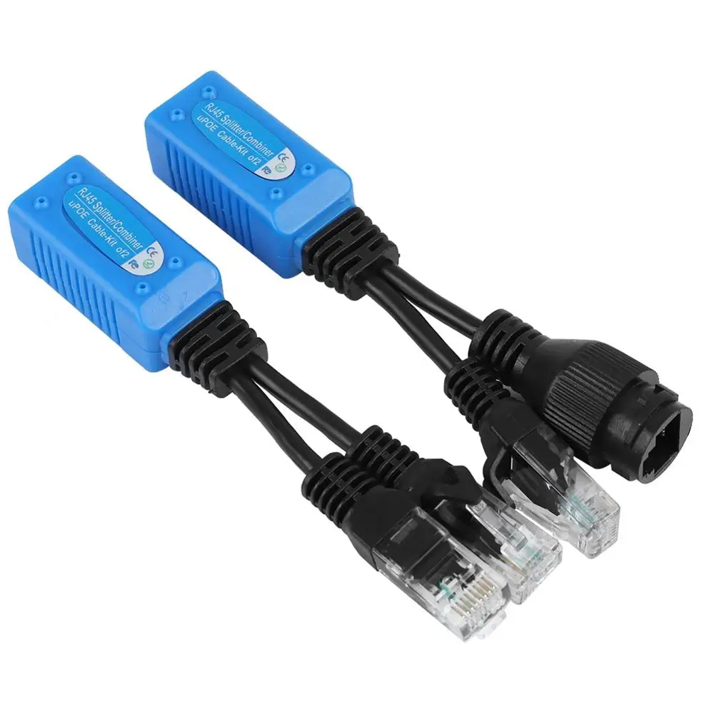 1 Pair POE Network Splitter Separator Receiver for RJ45 Network Cable PoE Splitter Injector