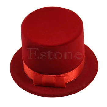 

New Cute Straw Hat Velvet Rings Jewelry Box Earring Ear Stud Case Gift Container N58F