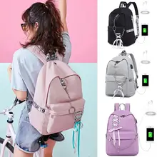 Большая школьная сумка для девочек, usb-зарядка, дорожная сумка для ноутбука