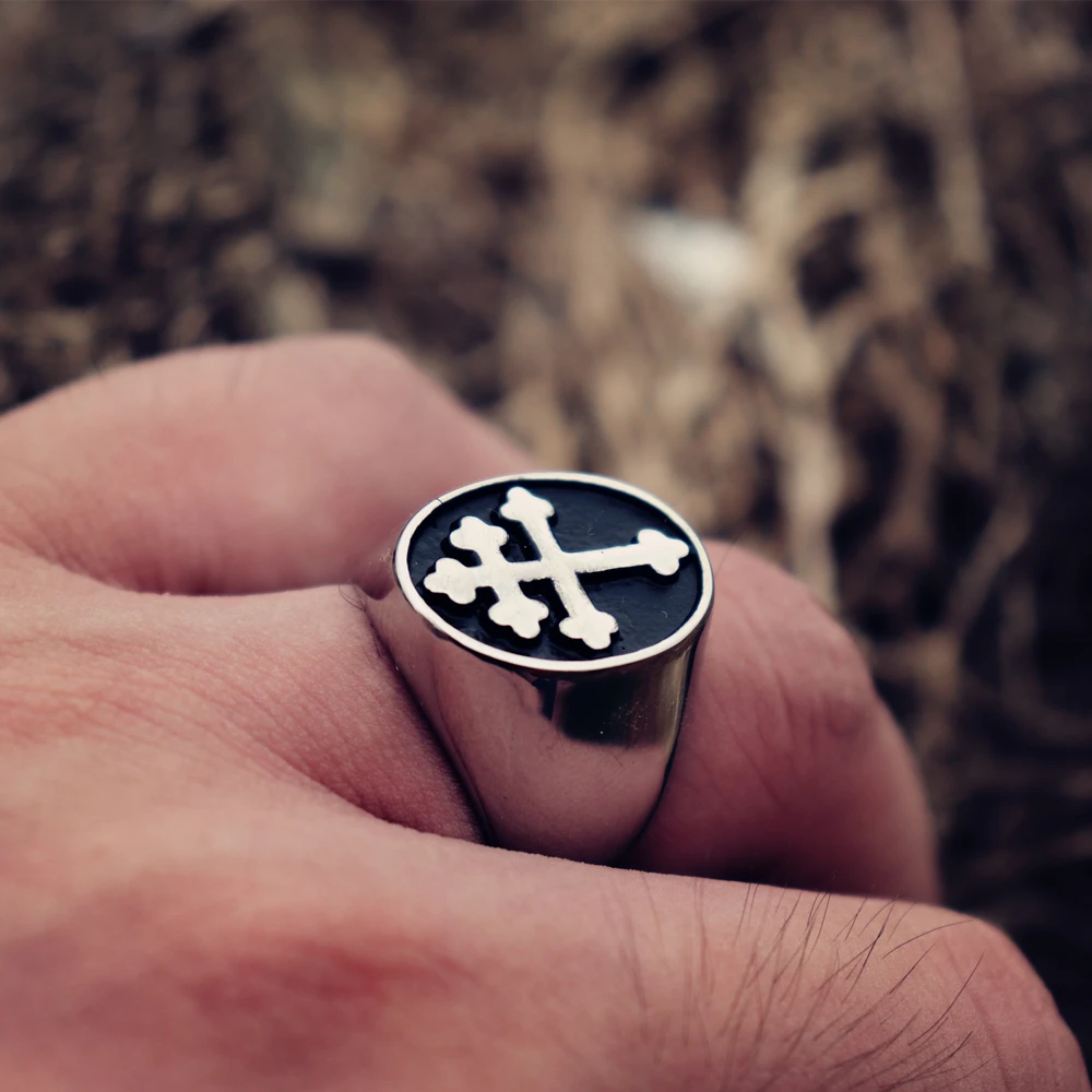 EYHIMD-Classic-Cross-of-Lorraine-Signet-Rings-Mens-Stainless-Steel-Biker-Ring-Biker-Fashion-Jewelry (4)