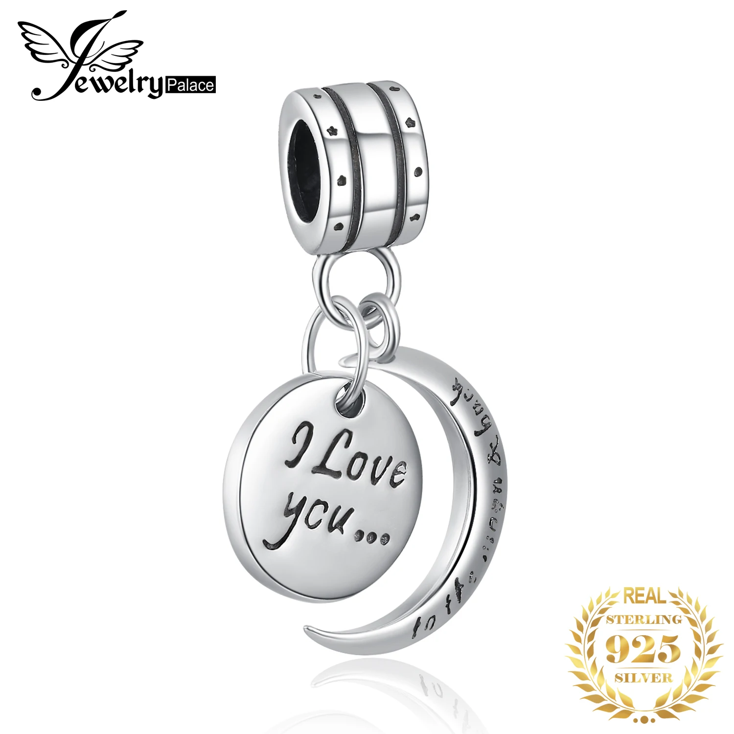 JewelryPalace 925 пробы серебро преданность любовь полумесяц Шарм бусинами красивые