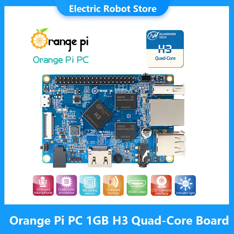 Orange Pi PC H3 1GB Quad-Core Support Android Ubuntu linux and android mini PC ORI3 Debian Image Single Board Computer