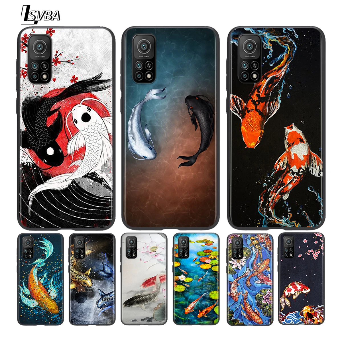 Koi fish Yin Yang Art For Xiaomi Mi Poco F1 F2 X2 X3 M2 M3 Pro NFC 10T A2 Lite Mix 3 6 5 Play Black Phone Case | Мобильные телефоны