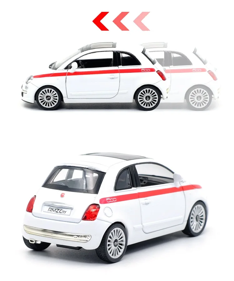 Точная имитация эксклюзивный Diecasts& Toy Vehicles: RMZ city автомобильный Стайлинг FIAT 500 1:36 литой под давлением автомобиль модель тяните назад Автомобили