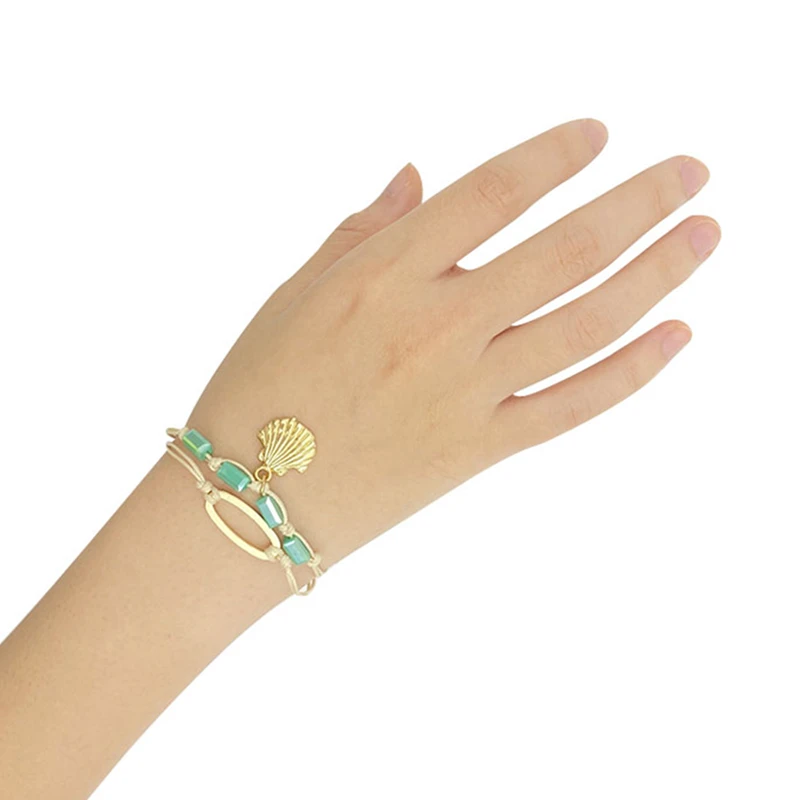 

Bracelets for Women Metal Natural Stone Shell Gold -Chain Rope Bracelets Minimalist Christmas Gift Popular Statement Bangles New
