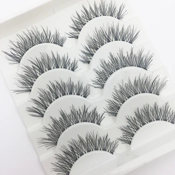 

30/50/100 Boxes 5 Pairs natural Transparent Fake eyelashes soft Cross eye lashes false eyelashes Beauty Makeup Tools wholesale