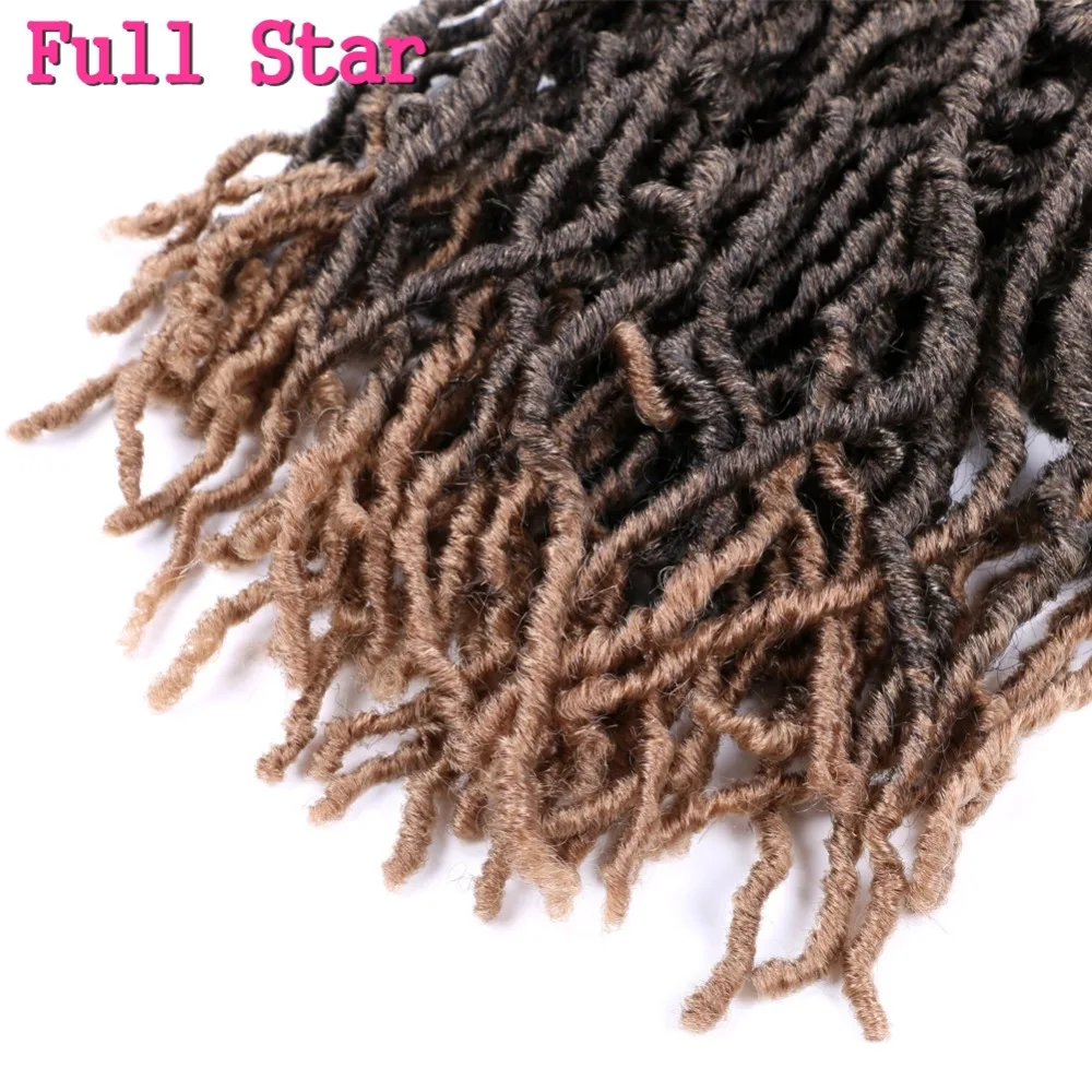Полная звезда Fuax Locs 1" 21 корни синтетические волосы Nu locs косы с крючком наращивание волос черный Омбре коричневый Жук 27# цвет