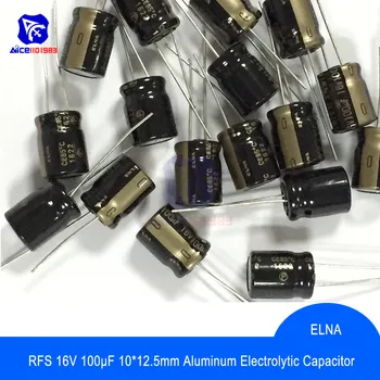 

diymore 10PCS/Lot Original ELNA Audio Capacitor RFS 16V 100μF Capacitance 10*12.5mm Aluminum Electrolytic Capacitor 16V100μF