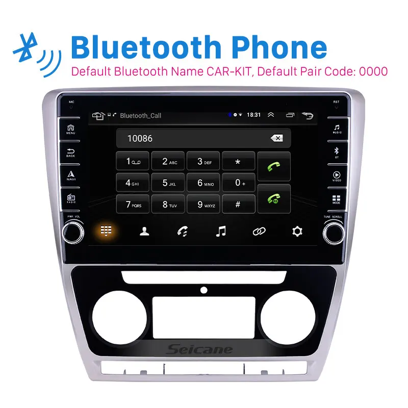 Harfey 10,1 дюймов Android 8,1 gps Автомагнитола для SKODA Octavia 2007 2008- сенсорный экран Wifi Автомобильный мультимедийный плеер bluetooth USB
