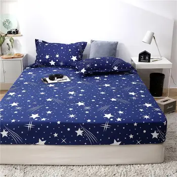 

King Queen Full Twin Size 3 Pcs Bed Setting Polyester Fitted Sheet Bed Sheet + 2 Pcs Pillowcase Mattress Cover with Elastic Band