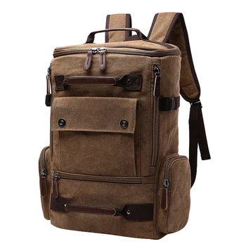 

Men's Backpack Vintage Canvas Backpack School Bag Men's Travel Bags Large Capacity Backpack Laptop Backpack Bag Coffee
