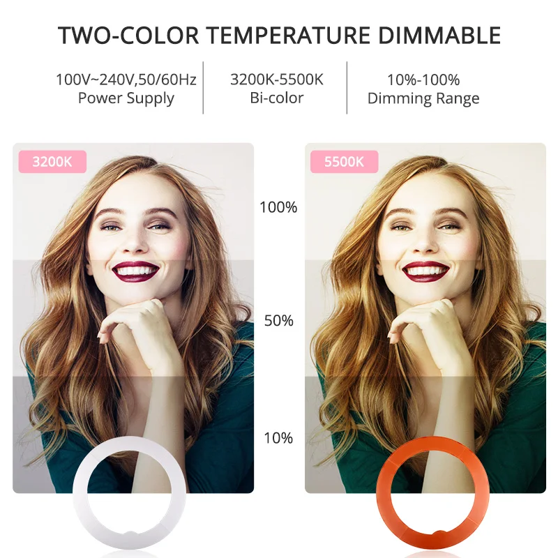 Travor кольцевой светильник для фотостудии светильник ing светодиодный кольцевой светильник 14 дюймов 18 дюймов для камеры телефона с регулируемой яркостью кольцевой светильник со штативом