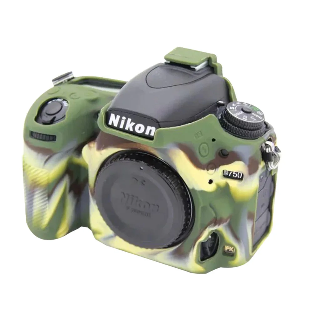 Green CAENBOO для Nikon D750 сумка для камеры Мягкий силиконовый резиновый защитный чехол для тела чехол для Nikon D750 сумка универсальные аксессуары - Color: Green