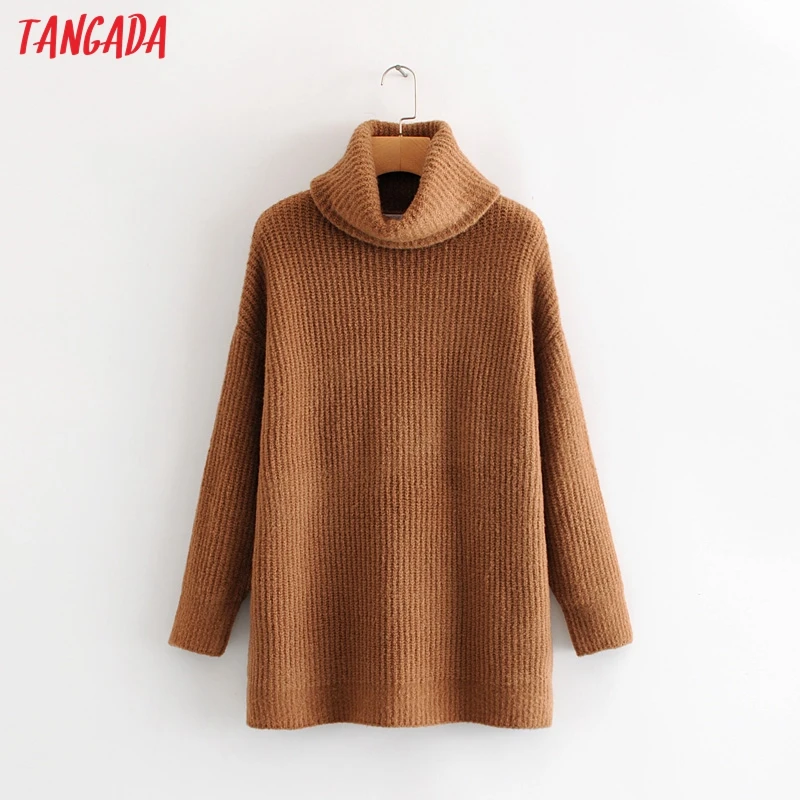 Beste Tangada Vrouwen Jumpers Coltrui Truien Oversize Winter Mode 2019 Lange Trui Jas Batwing Mouw Kerst Sweate HY135