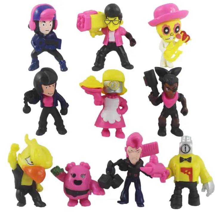 

8pcs/set Brawl Stars PVC Shelly Colt Jessie Brawl Stars Collection Model Toys Action Figure Toys For Children