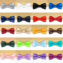 

HUISHI 2021 New Children's Bow Tie Bow Tie Shirt Monochrome Smooth Double-layer Solid Color Men's And Women's Universal Bow Tie