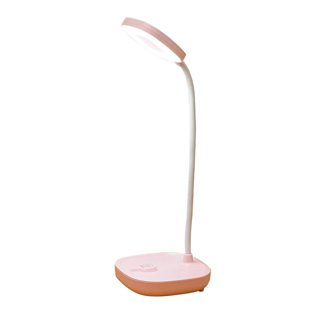 Touch Reading USB Charging Home Multifunction Children Desk Lamp Flexible Sensitive Portable Stable Study 360 Degree Rotation - Цвет корпуса: Розовый