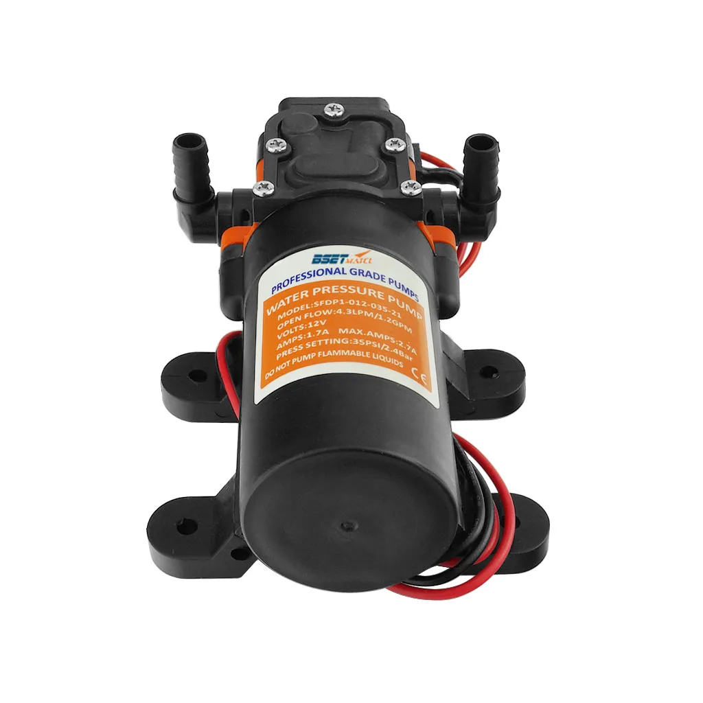21-Series Automatic Diaphragm Water Pressure Pump 12V DC 1.2 GPM 35 PSI for Boat Marine RV Caravan