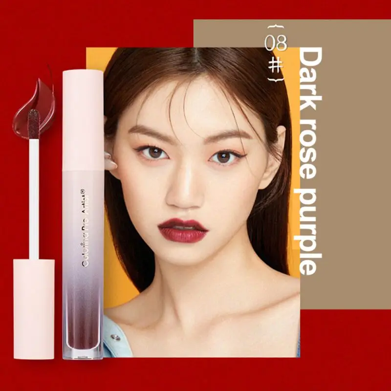 H Matte Moisturizing Lip Gloss Non-stick Cup Long-lasting Easy To Color Matte Liquid Lipstick - Цвет: H