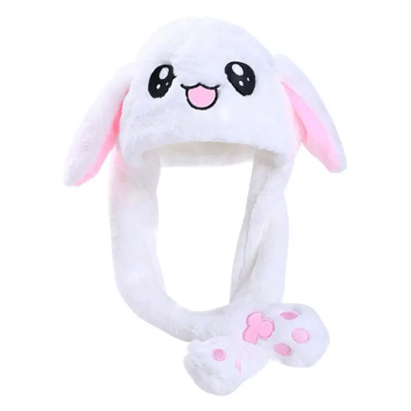 

2019 Kids Cute Plush Rabbit Ear Hat Can Move Airbag Cap Toy Gift for Kids Girls Girlfriend Women Accessories