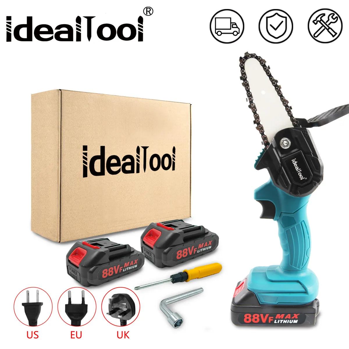 4'' Electric Chain Saw Accessories Lithium Battery Mini Pruning One-Handed Garden Tool With Chainsaws Rechargeable Woodworking |