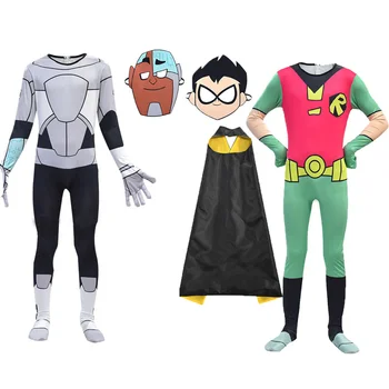 

Christmas Teen Titans Go Raven Costume for Boys Cosplay Halloween Cosplay Birthday Party Robin Raven Beast Boy Starfire Clothes