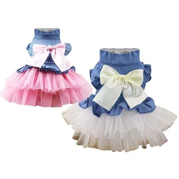 

Lace Jean Dog Dresses For Small Dogs Chihuahua Summer Puppy Party Dress Pomeranian Princess Tutu Shih Tzu Yorkshire Pet Clothes
