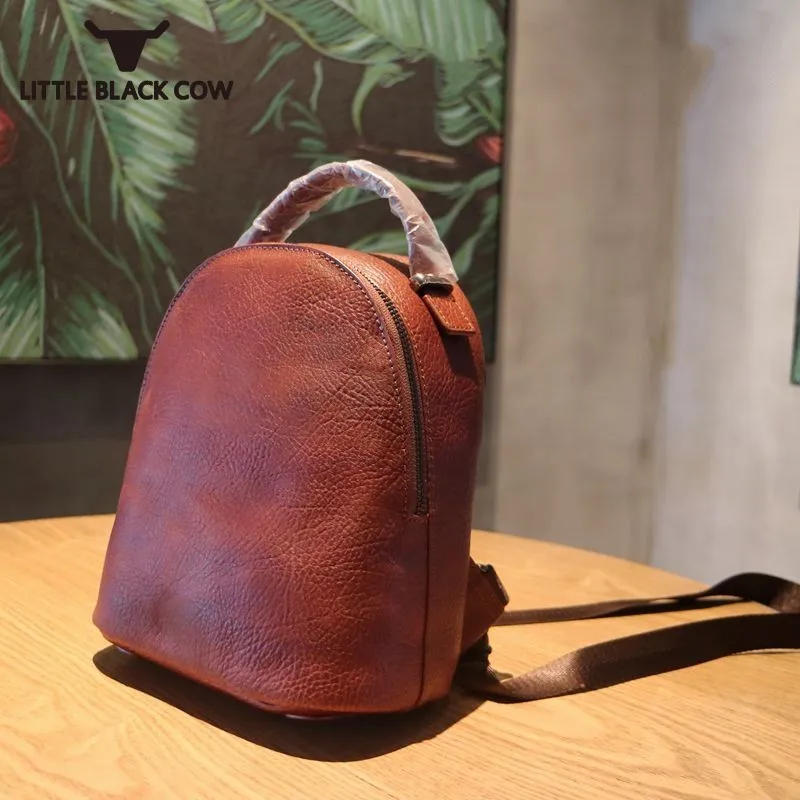 Рюкзак известного бренда из натуральной кожи для женщин винтажный Повседневный