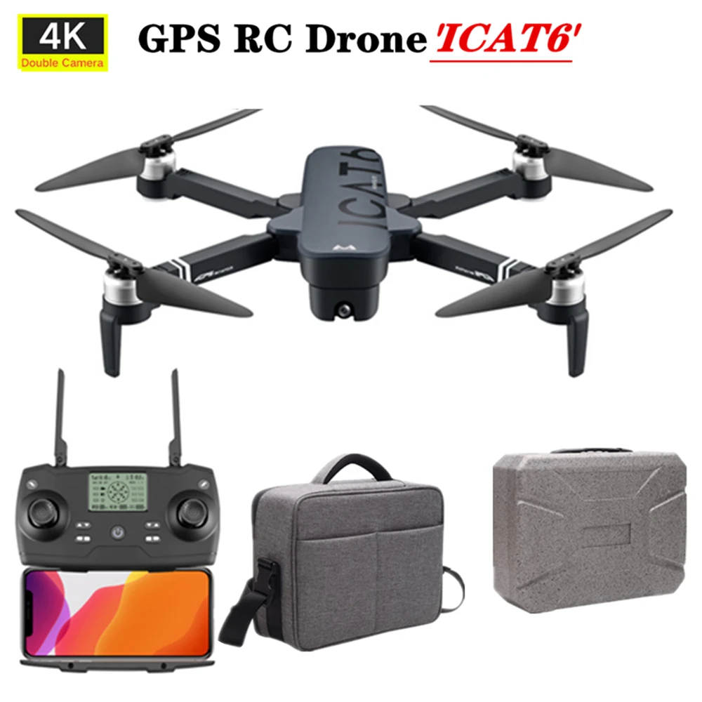 

SMRC ICAT6 5G GPS Brushless Motor RC Drone WIFI 4K Dual HD Camera Flight range 1000 meters Quadcopter VS F11 MJX B4W Toys Dron