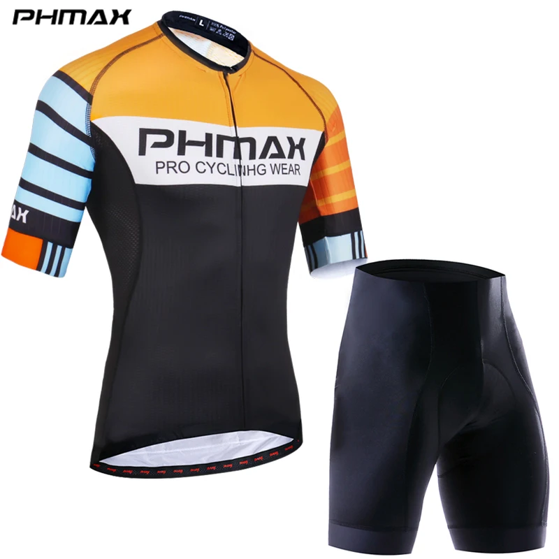 PHMAX Лето MTB Велоспорт набор Pro Велоспорт костюм велосипедная Одежда дышащая анти-УФ одежда короткий рукав Велоспорт Джерси Набор для мужчин - Цвет: Cycling Set