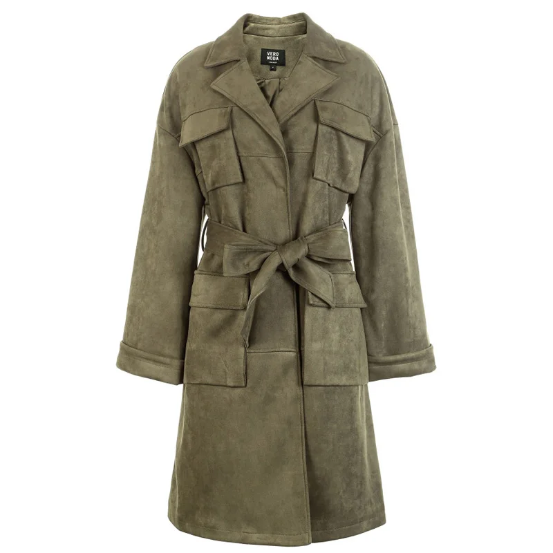 Vero Moda несколько карманов скрытые пуговицы чистый цвет Тренч куртка кофта куртка женская| 318409514