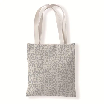 

Grey geometric pattern canvas material shoulder bag shopping bag student small hand bag coin bag casual all-match female bag
