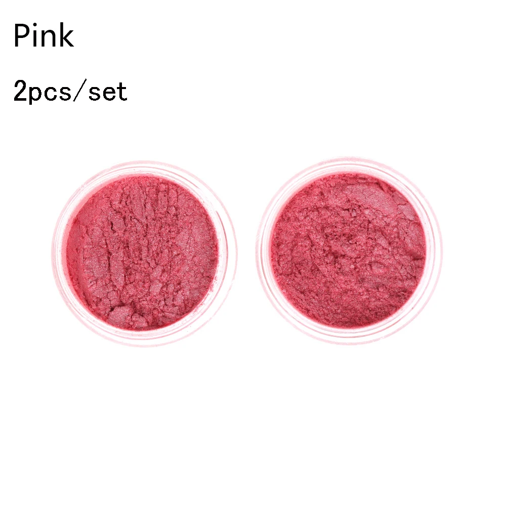 2pcs Pink Тени для век перламутровый пигментный слюдяной порошок макияж глаз пигмент косметический блеск красочные DIY ремесла мыло краситель тени для век - Цвет: 2pcs Pink