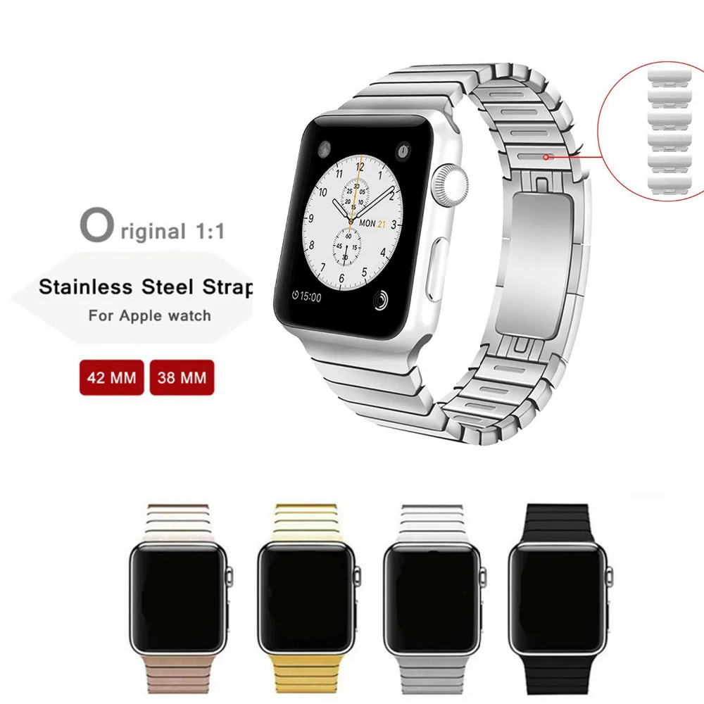 Ремешок из нержавеющей стали для Apple Watch 4 44 мм 40 стальной ремешок iwatch 5 3 42 38 36 л