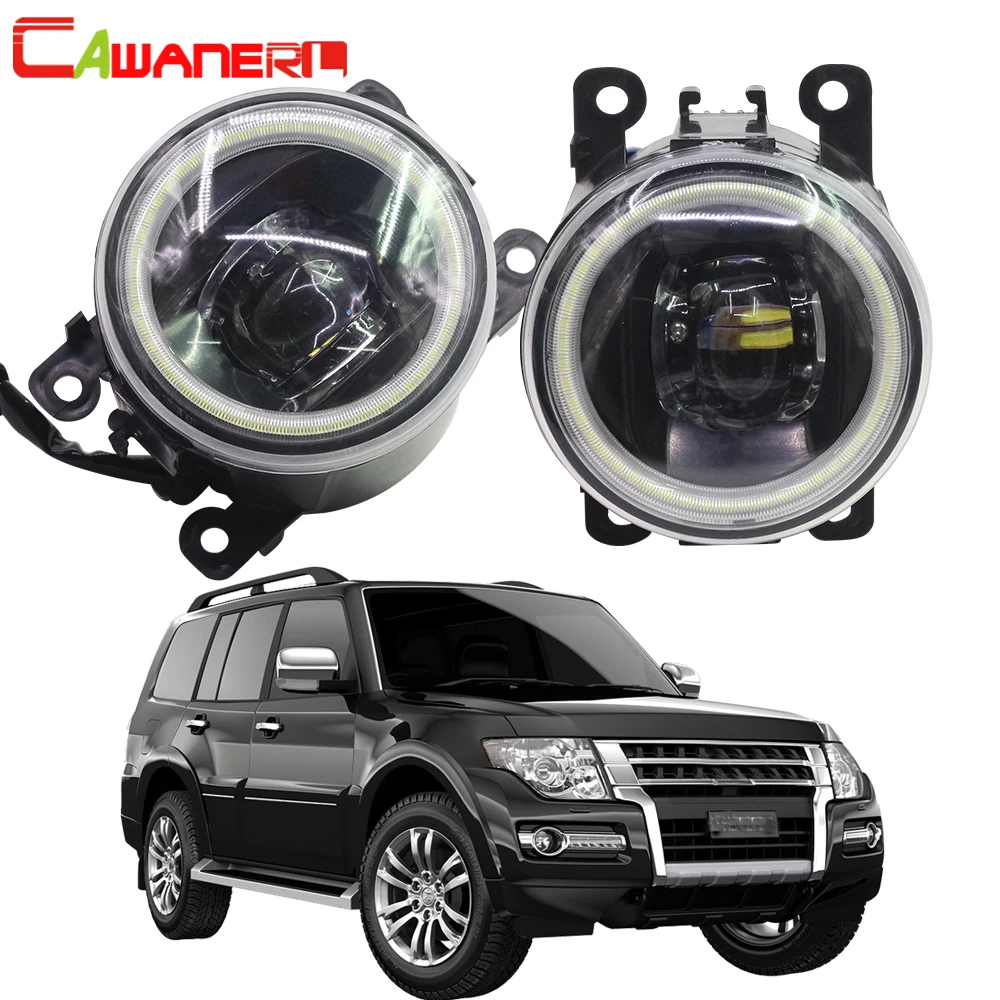 Preise Cawanerl Auto Zubehör 4000LM Led lampe Nebel Licht Engel Auge Tagfahrlicht Lampe DRL 12V Für Mitsubishi Pajero 4  IV 2007 2015